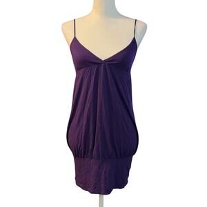 Vintage Y2K Forever 21 Purple Babydoll Bodycon Mini Dress size Medium